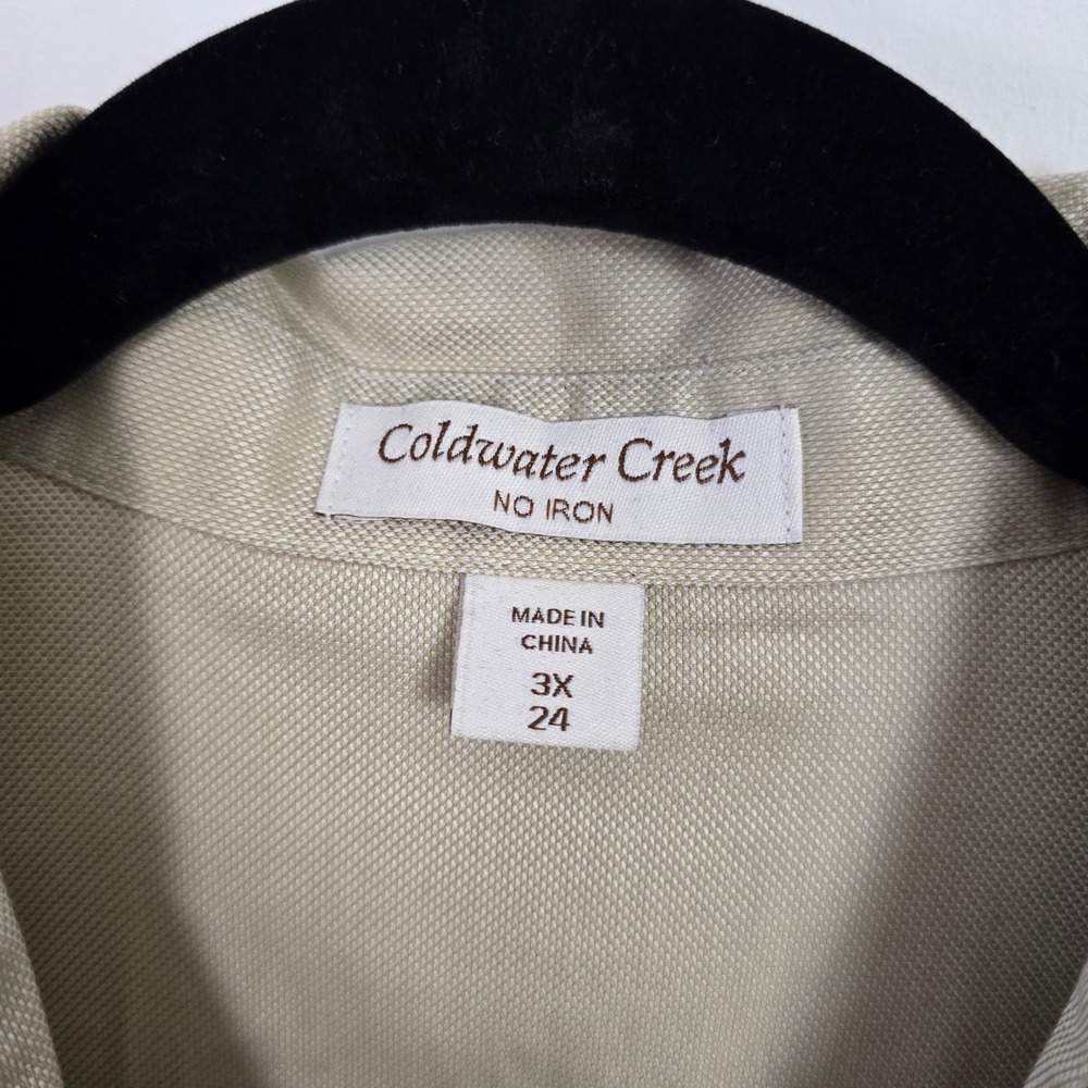 Coldwater Creek Button Up Shirt Women 3X 24 Beige No Iron Capsule Minimalist - Picture 3 of 10